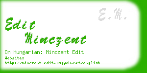 edit minczent business card